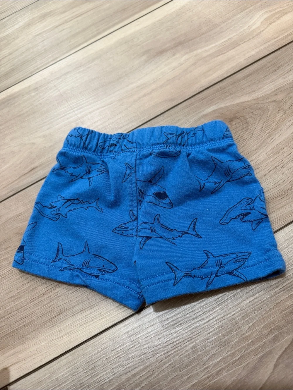 Blue Shark Print baby Shorts with Drawstring